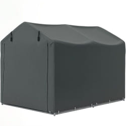 Outsunny Tendone per Auto con Ingresso Avvolgibile in Metallo e PE Grigio Scuro