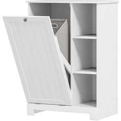 Homcom - Mobile Bagno Portabiancheria con Cesto Rimovibile 60x38x86cm Bianco
