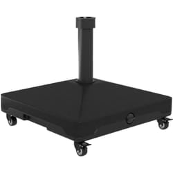 Outsunny - Basamento per Ombrellone a Rotelle con Maniglia in hdpe e Metallo Nero