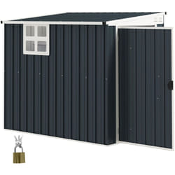 Capanno da Giardino in Acciaio 1.2x1.9 m con Porta Bloccabile Grigio - Outsunny