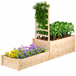 Descrizione: Rivitalizza il tuo giardino con la nostra fioriera con spalliera Outsunny! Questa struttura multifunzionale è do ...