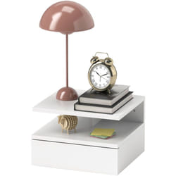 Homcom - Comodino Sospeso Moderno con Cassetto 35x32x22.5cm Bianco