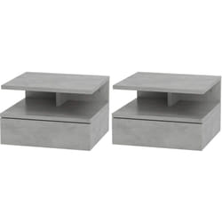Homcom - Set da 2 Comodini Moderni con Cassetto in Truciolato Grigio