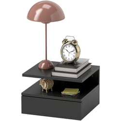 Homcom - Comodino Sospeso Moderno con Cassetto 35x32x22.5cm Nero