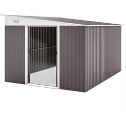 Casetta Porta Attrezzi da Giardino con Prese d'aria in Acciaio Grigio - Outsunny