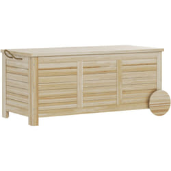Outsunny - Cassapanca da Giardino 185L a 2 Ruote in Legno di Abete 110x50x50 cm