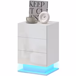 Descrizione: Illumina la tua quotidianità con il comodino moderno HOMCOM, dotato di striscia luminosa a LED rimovibile con 20 ...