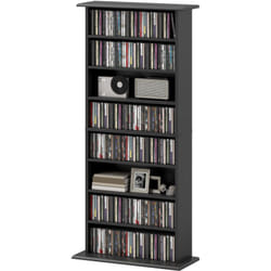 Mobile Porta cd con 6 Ripiani Regolabili per 360 CD/185 dvd Nero - Homcom