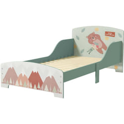 Lettino per Bimbi 3-6 Anni con Bordi Rialzati e Doghe 140x70 cm, Verde - Zonekiz