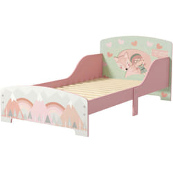 Lettino per Bimbi 3-6 Anni con Bordi Rialzati e Doghe 140x70 cm, Rosa - Zonekiz