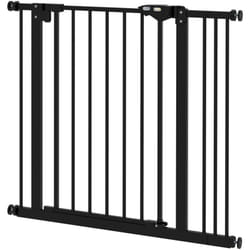 Pawhut - Cancelletto per Cani Regolabile con 2 Estensioni fino a 87 cm Nero