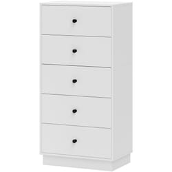 Cassettiera 5 Cassetti Salvaspazio e Moderna 47x29x95 cm Bianco - Homcom