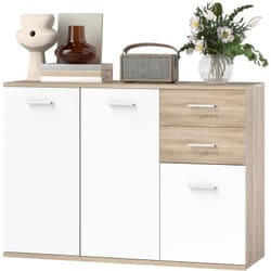 Credenza Cucina con 3 Armadietti e 2 Cassetti in Legno color Legno - Homcom
