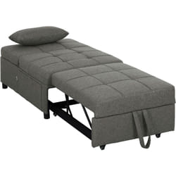 Homcom - Poltrona Letto Singolo 4in1 Convertibile in Chaise Longue Grigio