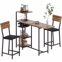 Descrizione: Rinnova il tuo ambiente con il set da bar HOMCOM, che coniuga eleganza e funzionalità. Il bancone bar allungabil ...
