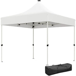 Outsunny - Gazebo Pieghevole Pop Up 3x3 m con Luci led Solari Bianco
