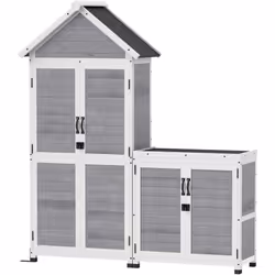 Descrizione: Esplora la multifunzionalità del capanno da giardino Outsunny con un armadietto aggiuntivo, perfetti da usare si ...