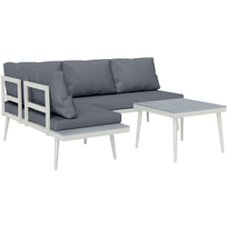Outsunny - Salotto da Esterno 2 Divani con Schienale Regolabile e Tavolino Grigio