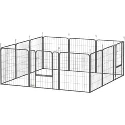 Recinto per Cuccioli a 12 Pannelli da 68x1.5x80 cm in Acciaio Nero - Pawhut