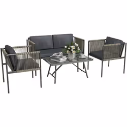 Descrizione: Trasforma il tuo giardino in un'oasi di relax con il set da giardino in rattan Outsunny. Composto da due poltron ...