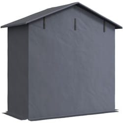 Capanno da Giardino 1.1x2m per Bici con Porta Avvolgibile Grigio - Outsunny
