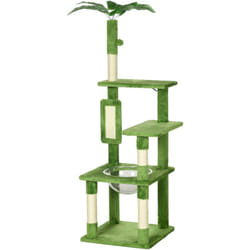 Albero per Tiragraffi Gatti Multilivello con Amaca e Pallina Verde - Pawhut