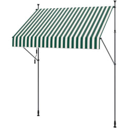 Tenda Parasole con Supporti Regolabili e Manovella Verde e Bianco - Outsunny