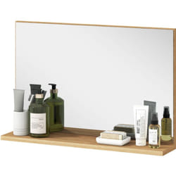 Kleankin - Specchiera Bagno da Parete Moderna con Ripiano 60x12x40 cm Legno