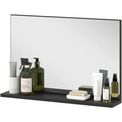 kleankin Specchiera Bagno da Parete Moderna con Ripiano 60x12x40 cm Nero