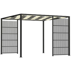 Outsunny Gazebo Pergola 3x3 m con Schermi Laterali per Privacy Nero