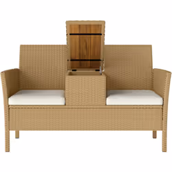 Descrizione: Scopri l'eleganza e la praticità offerte dalla nostra panchina da esterno in rattan di Outsunny con un tavolino ...