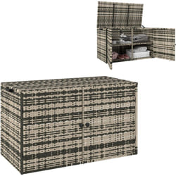 Outsunny - Contenitore da Esterno 350L a 2 Livelli in Rattan pe 118x57x69cm Grigio