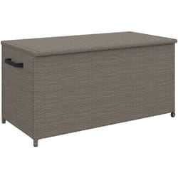 Outsunny - Baule da Esterno 184L Rattan pe con Ruote e Sacca Interna Grigio