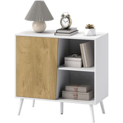 Credenza Buffet con Armadietto e Vano Portaoggetti in Legno Bianco - Homcom