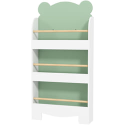 Libreria per Bambini a Forma di Orsetto 3 Ripiani 55x15x110 cm, Verde - Aiyaplay