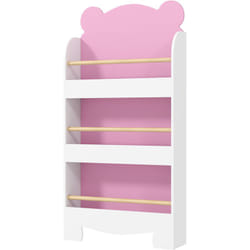Aiyaplay - Libreria per Bambini a Forma di Orsetto 3 Ripiani 55x15x110 cm, Rosa