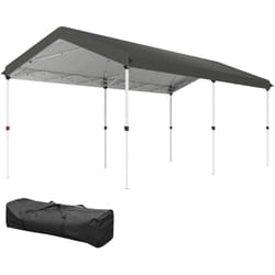Outsunny - Gazebo Pop Up Pieghevole 6x3m UV50+ Altezza Regolabile e Borsa Grigio