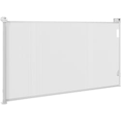 Pawhut - Cancelletto per Cani Estensibile 0-144cm con Blocco Automatico Bianco