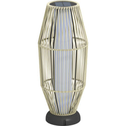 Outsunny - Lampada da Esterno Solare con Illuminazione led in Rattan Grigio