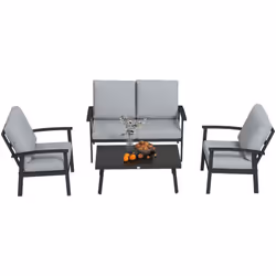 Descrizione: Porta il relax e lo stile nei tuoi spazi esterni con il set da giardino Outsunny. Questo set da 5 pezzi comprend ...