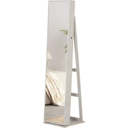 Homcom - Mobiletto Portagioie a led con 4 Scaffali e Spazi Portaoggetti Bianco
