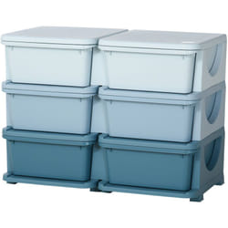 Cassettiera Colorata per Bambini con Bordi Arrotondati in pp Blu - Homcom