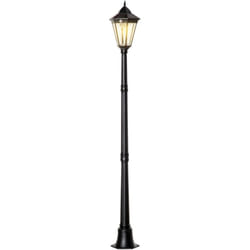 Lampione da Giardino Solare con Luce led e Sensore di Movimento Nero - Outsunny