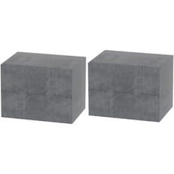 Homcom - Set 2 Comodini Moderni Sospesi con 2 Cassetti 40x29x30 cm Grigio Cemento