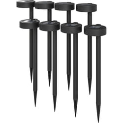 Outsunny - Set 8 Luci da Esterno a Energia Solare con Illuminazione led Nero