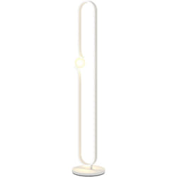 Homcom - Lampada da Pavimento a led Regolabile a forma di Nota Musicale Bianca