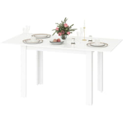 Tavolo Allungabile Moderno per 4-6 Persone 120-160x80x78 cm Bianco - Homcom