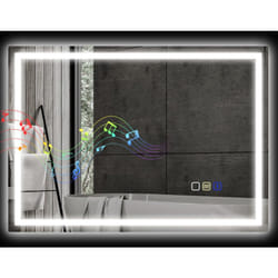 Homcom - Specchio Bagno Antiappannante Illuminato con Speaker Bluetooth 50x70 cm