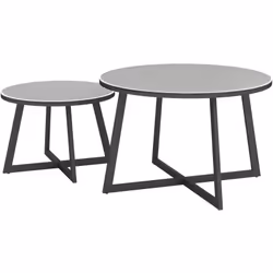 Descrizione: Esplora l'eleganza del set di tavolini da esterno Outsunny, un perfetto equilibrio tra funzionalità e stile sofi ...