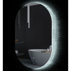 Specchio da Bagno led in Vetro e Alluminio con Luminosità Regolabile - Kleankin